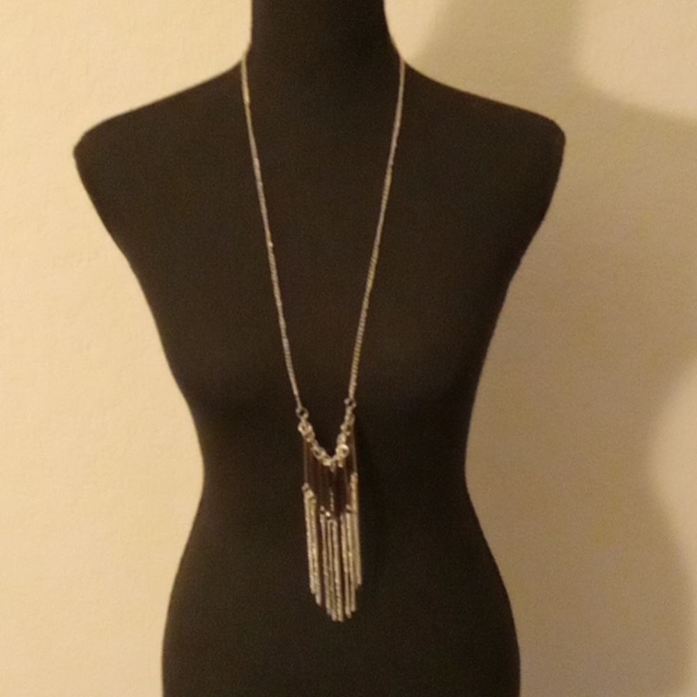 Silver Multi Chain Necklace Bottom